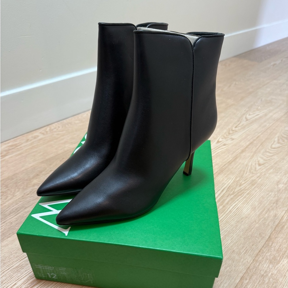 J.Crew Pointed Toe Leather Ankle Boots Stiletto Heel  size 12 BT913 NWB